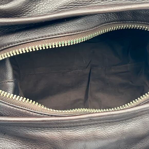 Kenneth Cole New York Leather Tote Brown Slouchy Medium Bag 11x10x8 Work Travel - Picture 9 of 16